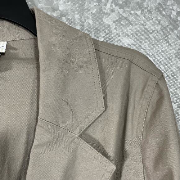 White Stage Women's Plus Size Taupe Floral Jacquard Blazer - Size 18W/20W - Boho - Picture 2 of 7